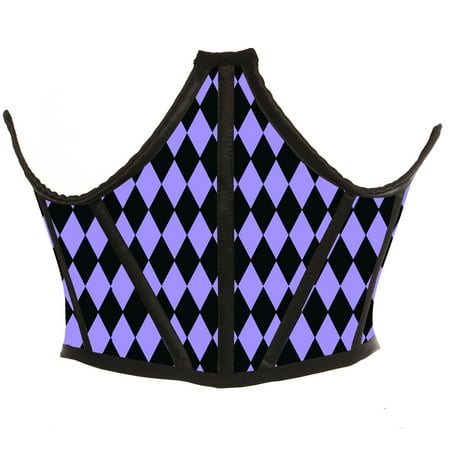 

Lavish Black & Purple Diamond Satin Open Cup Waist Cincher