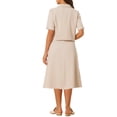 thumbnail image 3 of INSPIRE CHIC Short Sleeve Blazer Skirt Suits for Women's Summer Dressy Business Casual Skirt Suit Set, 3 of 5