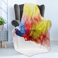 thumbnail image 4 of Parrot Soft Flannel Fleece Blanket, Flying Parrot Colorful Storm Cloud on the Back Feathers Fantasy Illustration Print, Cozy Plush for Indoor and Outdoor Use, 60" x 80", Multicolor, by Ambesonne, 4 of 5