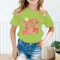 thumbnail image 2 of Curuila Kid Girls Tops Letter Print Crew Neck Short Sleeve Tee Summer Casual Loose T Shirt Light Green Size 12-14 Years, 2 of 4