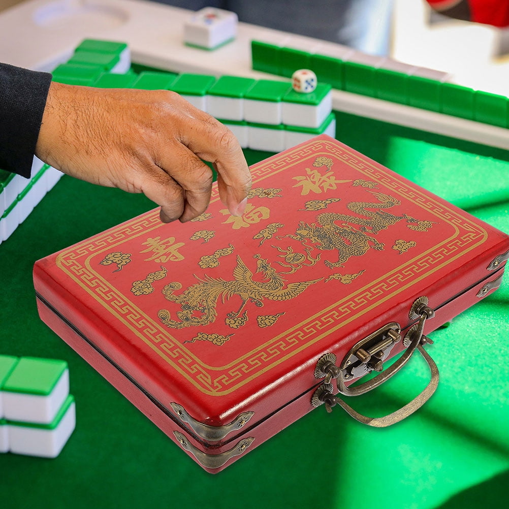 Lidded Mahjong Storage Box Mahjong Set Storage Case Gift Wrapping Box for Mahjong