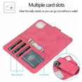 thumbnail image 6 of TECH CIRCLE Case for 2022 Apple iPhone 14 Pro Max (6.7") - Removable Magnetic Silicone Back Cover Flip Leather Case (Rose), 6 of 7
