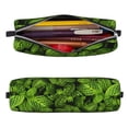 thumbnail image 2 of Cauagu Tiny Green Fern Leaves Print Leather Pencil Pen Case - Stationery Bag Portable Stationery Bag Big Capacity Pencil Pouch Cosmetic Organizer Bag for Men & Women, 2 of 7