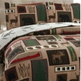 thumbnail image 4 of Jessy Home Moose Quilt Queen/Full Green Rustic Lodge Bedspread Microfiber Coverlet Set, 4 of 8