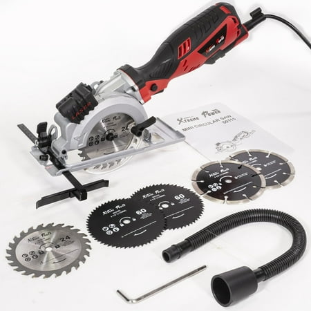 XtremepowerUS Electric Laser Guide Circular Saw with 6 Saw Blade (4-1/2") 3,500RPM