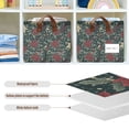 thumbnail image 4 of Yayeee Foldable Storage Basket for Shelves with Handles Waterproof Cloth Bins, Christmas Holly Leaves, 4 of 7