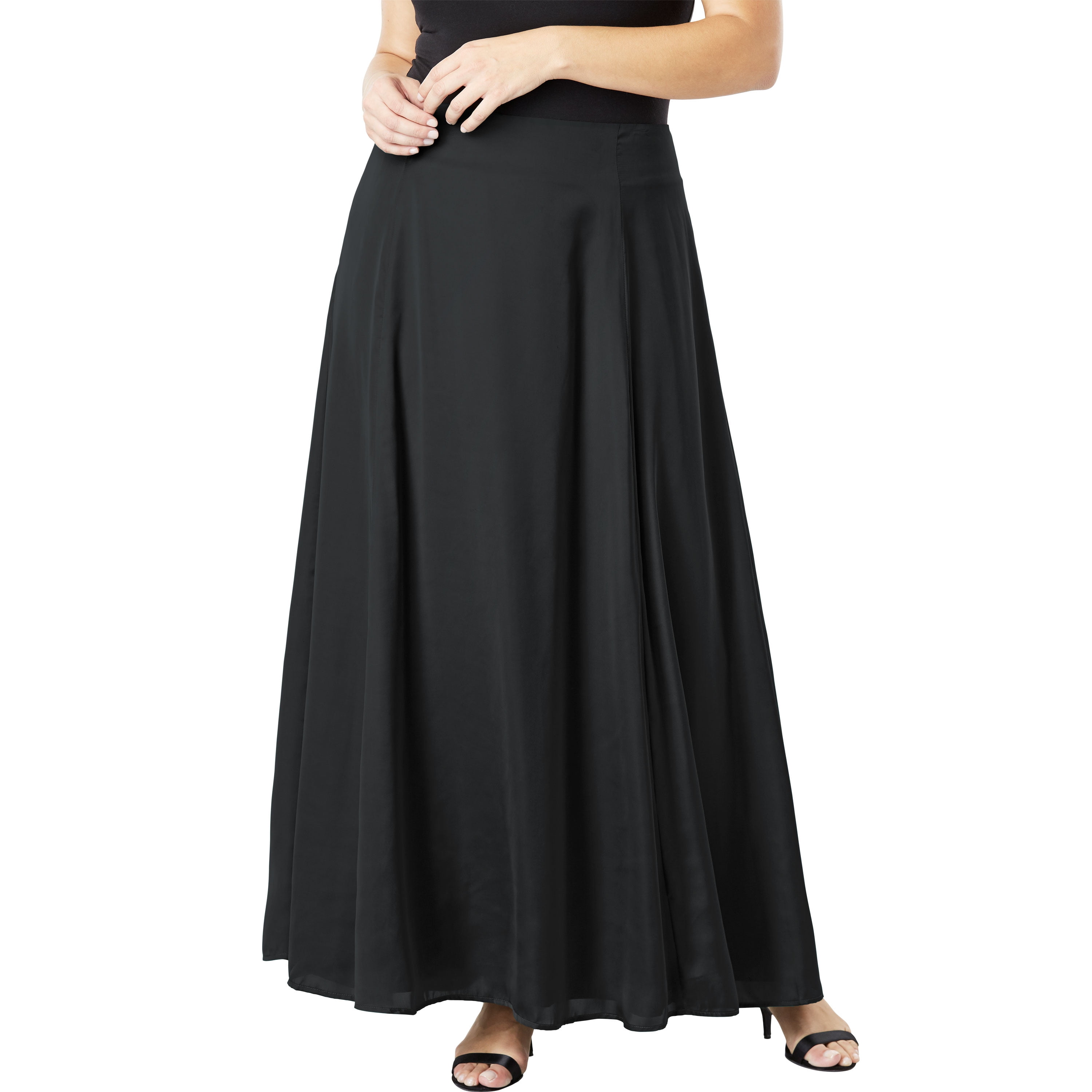 plus size flowy maxi skirt