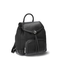 thumbnail image 3 of Time and Tru Women's Faux Leather Drawstring Backpack, Black Jacquard, 3 of 4