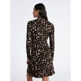 thumbnail image 3 of Time and Tru Women's Mock Neck Mini Dress with Long Sleeves, XS-XXXL, 3 of 5