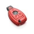 thumbnail image 3 of Vitodeco Leather Keyless Entry Remote Control Smart Key Case Cover with a Key Chain Compatible for Mercedes Benz (Red), 3 of 5