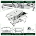 thumbnail image 6 of PRIJESSE 6 Pack Chafing Dish Rectangular half pan×2+1/3 pan×2+round 6QT×2 Chafers Stainless Steel Catering Buffet Warmer Set for Parties,Events,Wedding,Dinner, 6 of 9