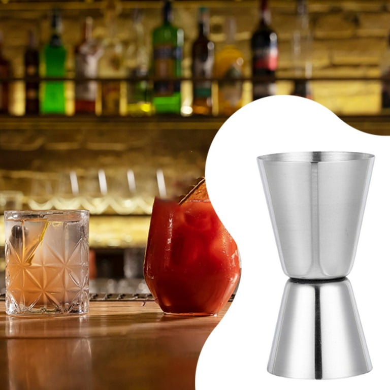Cocktail Jigger Double Head Measuring Cup, Stainless Steel Measuring Cup,  Bar Shaker Tool for Various Beverages and Drinks (25ml/10ml)