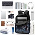 thumbnail image 3 of Piratas del Caribe-theme Backpack, Campus style schoolbag Bookbag with Adjustable Shoulder Straps And Large Zip Compartment, Unisex Travel Bags., 3 of 6