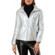 thumbnail image 1 of Chaqueta corta acolchada metálica con cremallera holográfica para mujer INSPIRE CHIC, plateada, 3XL, 1 of 1