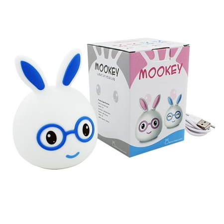 

Fridja Cute Bunny Night Light USB Rechargeable Kids Night Light Warm White And 7-Color Breathing Modes Led Animal Lights For Girls Childrens Toddler Baby And Kids