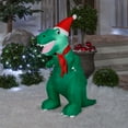 thumbnail image 2 of Gemmy Christmas Airblown Inflatable T Rex, 3.5 ft Tall, green, 2 of 5