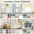 thumbnail image 7 of Buffalo Plaid Window Treatment Set,Light Filtering Curtain Woven Lines Pattern Drapes for Living Room and Bedroom, Semi Sheer Rod Pocket Modern Farmhouse Style 2 Panels 40"x84",Black&White, 7 of 7