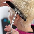thumbnail image 2 of Juego profesional de tijeras para cortar el cabello de 7 piezas con tijeras de entresacar, peine de navaja, pinzas y estuche para salón y hogar., 2 of 5