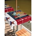 thumbnail image 2 of Outdoor Tablecloths with Umbrella Hole & Zipper, Independence Day 54x54 Inch Square Tablecloths, Red Truck USA Flag Star Sunflowers Waterproof Table Cloth, Patio/Pool/Picnic Table Covers, 2 of 8