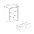 thumbnail image 5 of Wright Home Contemporary Metal 3 Drawers Nightstand in White Finish, 5 of 5