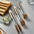 thumbnail image 4 of Oiur Cooking Kitchen Tongs Food BBQ Tool Salad Bacon Steak Bread Cake Wooden Thickened Cute Shape Home Home Kitchen Utensil, 4 of 8