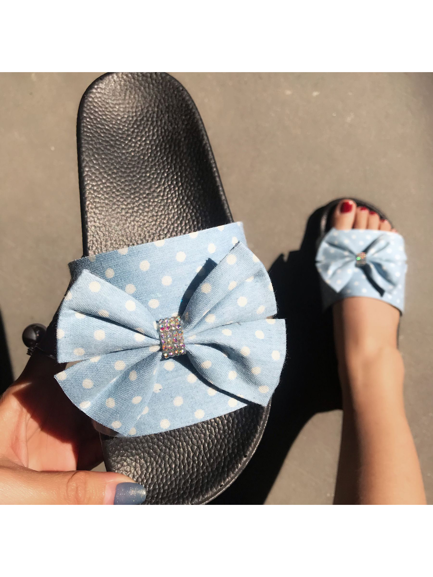 bow mule slippers