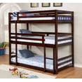 thumbnail image 1 of BELLA Bryson Wood Bunk Bed Twin-over-Twin-over-Twin, Dark Brown, 1 of 2