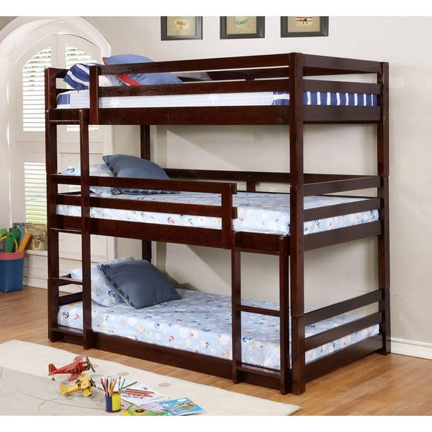 Bryson Triple Twin Bunk Bed Walmart Com Walmart Com