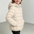 thumbnail image 6 of JZEJING Padded Jackets for Girls Solid Color Long Sleeve Puffer Coat Winter Zip up Hooded Thermal Quilted Outerwear with Pocket Girls Clothes Size 6, 6 of 7
