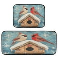 thumbnail image 4 of Wobogo Winter Cardinal Bird Kitchen Carpet Set of 2 Absorbent and Stain Resistant Non-slip Star Rubber Backing, 4 of 7