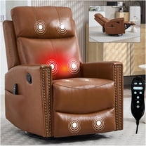 JERFIT Genuine Leather Power Lift Recliner Chair with Heat and Massage, Swivel Rocker for Living Room, Yellow