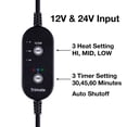 thumbnail image 3 of Electric Car Heating blanket, Plush by Trimate -- 3 Heat Settings, Auto Shutoff, Washable, 55" X 40", Plugs into Car’s 12v and Truck’s 24v Outlet, 3 of 6