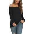 thumbnail image 2 of PPYOUNG Womens Off Shoulder Long Sleeve Blouses Casual Tunic Tops, 2 of 4
