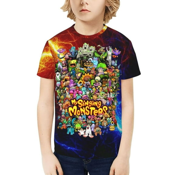 My Singing Monsters Kids T-Shirt 3d Printed Graphic T-Shirts Boys And Girls Short Sleeve Shirts For Youth Kids X-Small