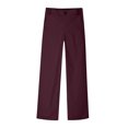 thumbnail image 4 of DeHolifer Girl's Pants Elastic Mid Waisted Button Down Straight Leg Pants Casual Solid Trousers with Pockets,11Years, 4 of 7