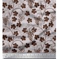 thumbnail image 1 of Pomme Poly Georgette Tissu Feuilles & Raisins Fruits Tissu Imprimé par la Cour 52 Pouces de Large, 1 of 3