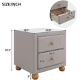 thumbnail image 3 of Upholstered Nightstand with 2 Drawers and Storage for Bedroom/Living Room/Home, Modern Style, Light Gray, 3 of 8