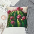 thumbnail image 2 of COMIO  Creative Cactus Succulent Plants Decorative Square Cushion Cover Throw Pillow Case Home Sofa Car Decor White, 2 of 5