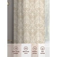 thumbnail image 6 of Beige Baroque Sheer Curtains 72 Inch Length 2 Panels Set, Retro Farmhouse Abstract Scroll Floral Voile Window Treatment Rod Pocket Curtains Sheers Drapes for Bedroom/Living Room/Kitchen 52"x72"x2, 6 of 7