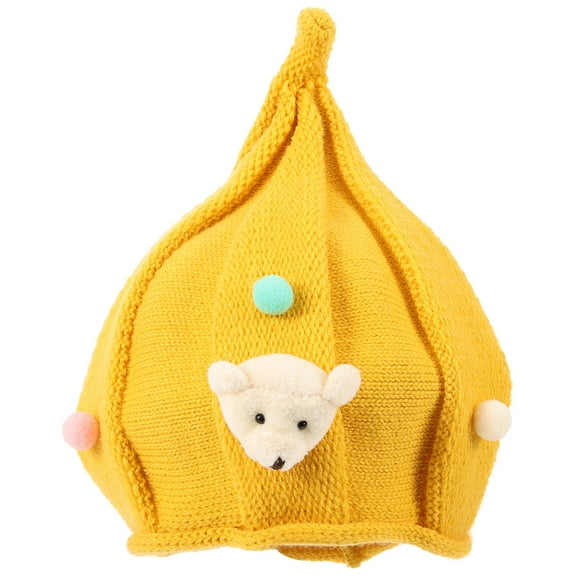 TAILTOSS 1Pcs Yellow Woolen Hat for Kids Warmth Birthday Party Favor Autumn