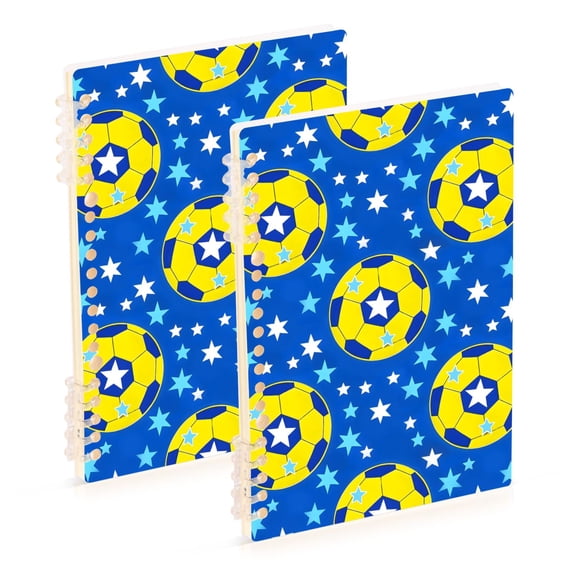 joogoo Spiral Journal Notebook Soccer Star Footballs College Ruled Notebooks 8.3" x 5.7" 2 PCs