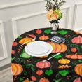 thumbnail image 6 of Coolnut 60" Thanksgiving Pumpkin Round Tablecloth, Waterproof Stain and Wrinkle Resistant Washable Decorative Table Covers for Kitchen Dining Tabletop Party Outdoor Picnic, 6 of 7