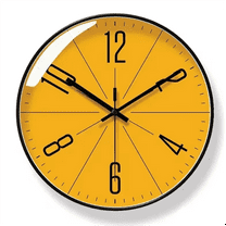 Nordic Simple Wall Clocks Personality Modern Wall Clock Mute Home Restaurant Living Room Decoration Clock,1 x Wall Clocks,Yellow & Black