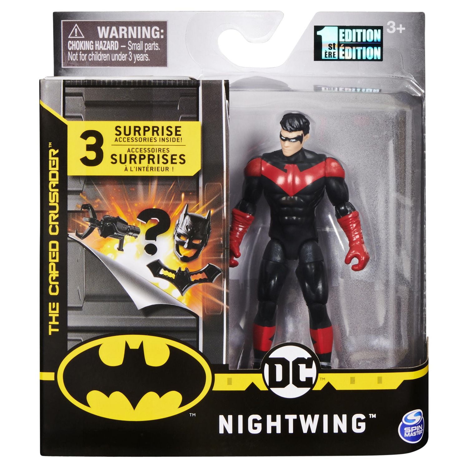 BATMAN, Figurine articulée NIGHTWING de 10 cm avec 3 accessoires mystère