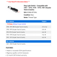 thumbnail image 2 of Stop Light Switch - Compatible with 1967 - 1975, 1978 - 1979, 1981 Chrysler Town & Country 1968 1969 1970 1971 1972 1973 1974, 2 of 2