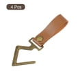 thumbnail image 3 of Unique Bargains 4Pack PU Leather S Hooks for Hanging Multipurpose Camping Hook Hanger, Brown, 3 of 6