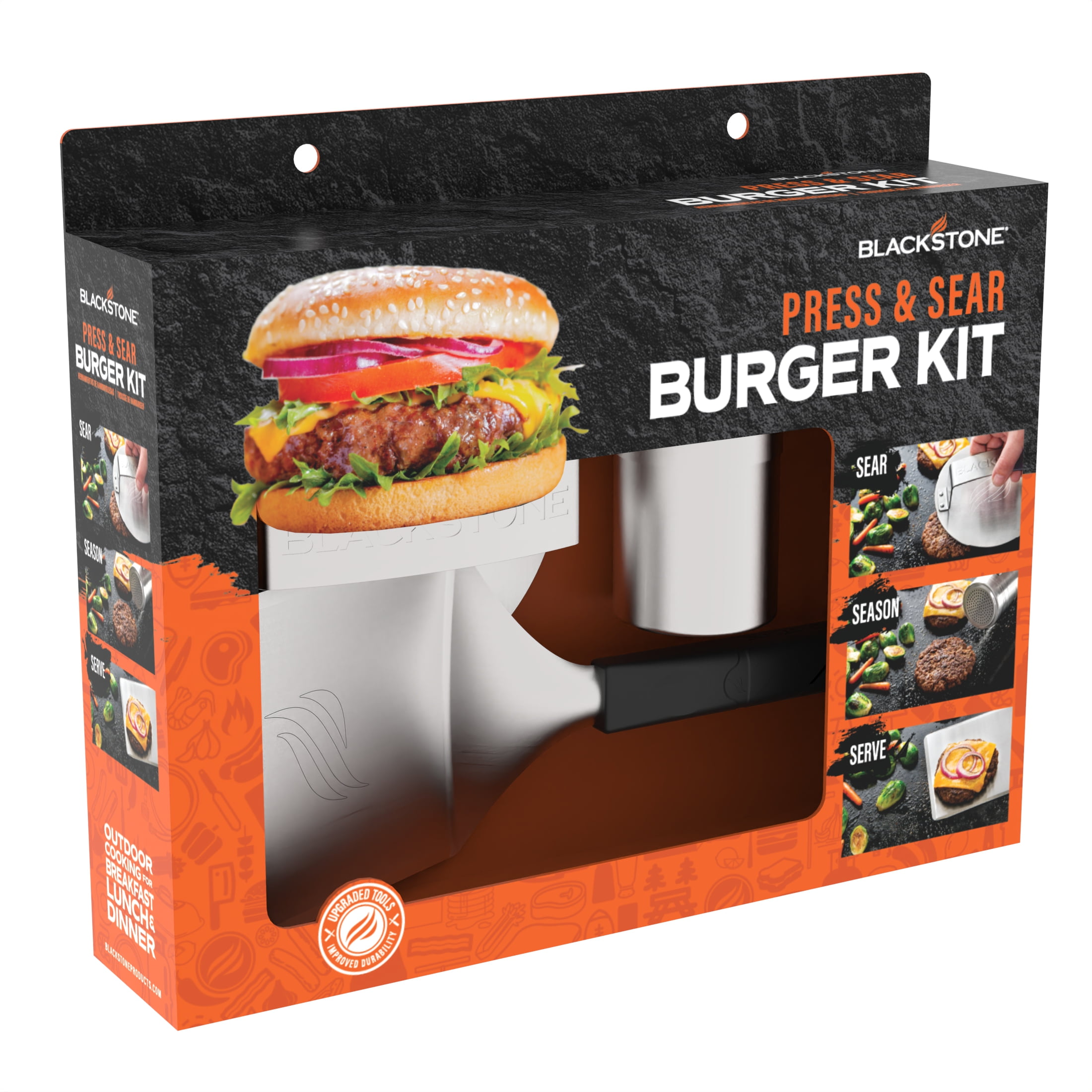 BLACKSTONE Kit per hamburger da 3 pezzi – Spatola in metallo