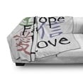 thumbnail image 3 of Hope Soft Flannel Fleece Throw Blanket, Chinese of Faith Hope Love with Arrangement Oriental Illustration, Cozy Plush for Indoor and Outdoor Use, 50" x 60", Multicolor, by Ambesonne, 3 of 6