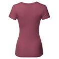 thumbnail image 2 of FashionOutfit Women's Solid Basic Short Sleeve Crew Neck Tee, 2 of 3