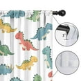 thumbnail image 4 of Blackout Kids Curtains,White Cartoon Dinosaurs Pattern Childrens Insulated Curtains Set Of 2,Bedroom Essentials,Toddler Room Decor 42"x63", 4 of 5